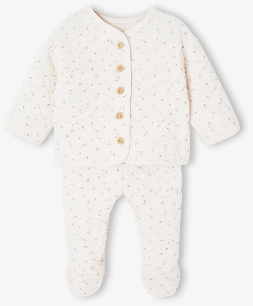 Conjunto acolchoado para bebé rosa