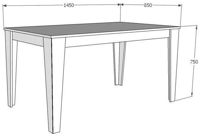 Mesa de Jantar Bud – Branco – 145x75x85 cm