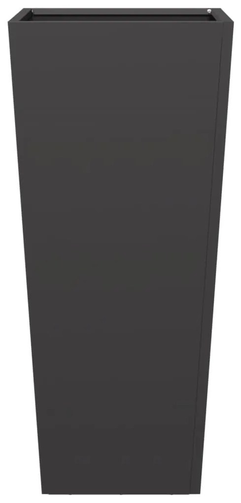 Vaso/floreira de jardim 35x35x75 cm aço preto