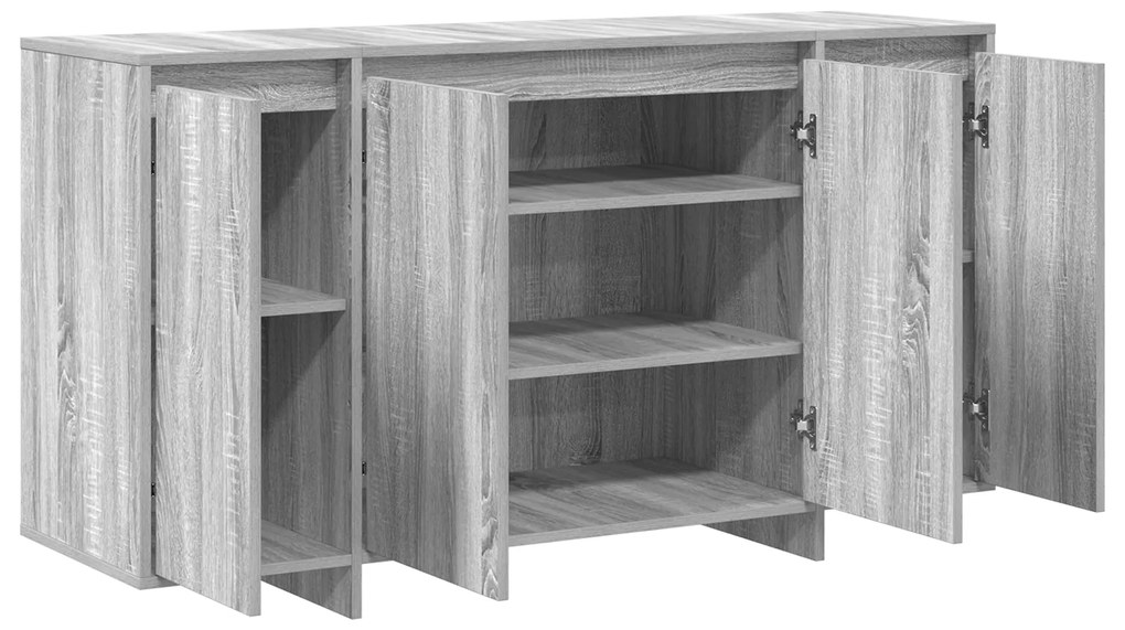 Buffet Cinzento Cinza Sonoma Madeira de Engenharia 135 x 41 x 75 cm
