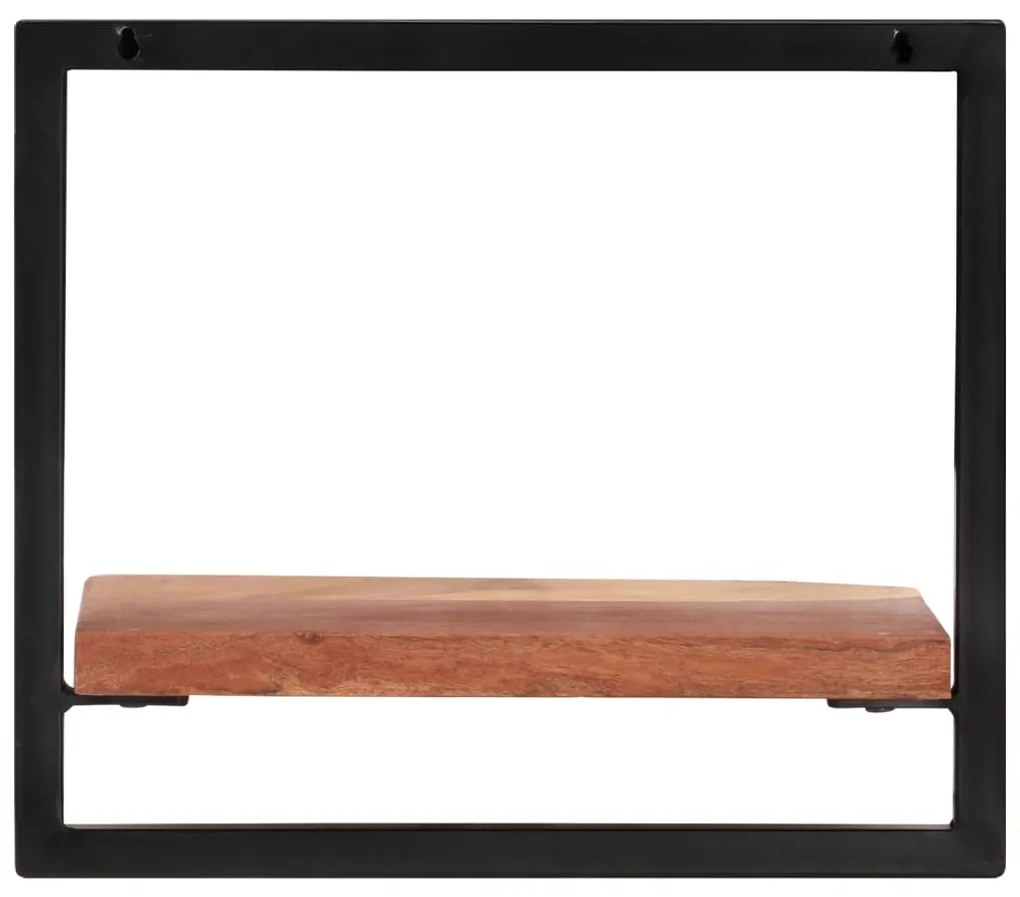 Prateleiras de parede 2 pcs 40x24x35 cm acácia maciça e aço