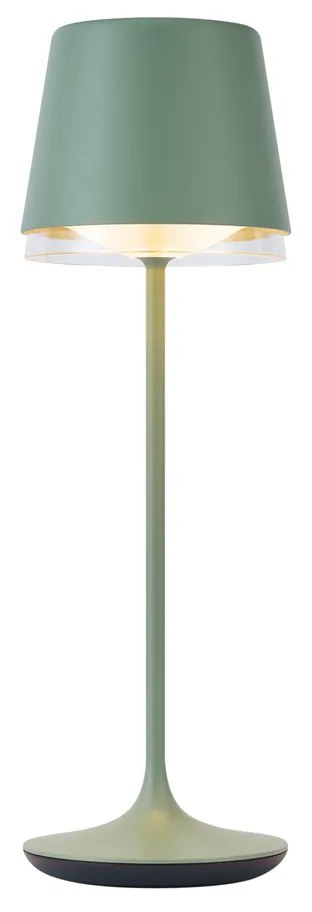 Candeeiro de Mesa Verde Incl. LED IP65 Recarregável com Estação de Carregamento - Bass Moderno