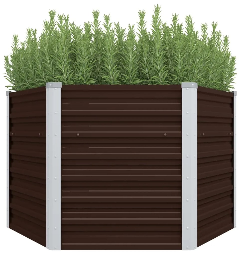 vidaXL Canteiro elevado jardim aço galvanizado 129x129x77 cm castanho