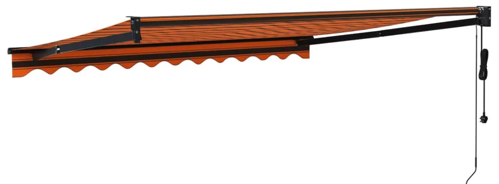 Toldo retrátil automático 3,5x2,5 m laranja e castanho