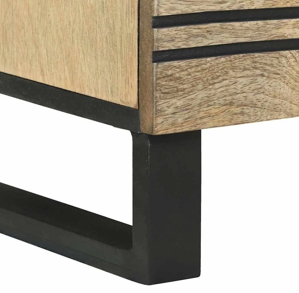Buffet – 80x33.5x75 cm, Feito de Madeira Sólida de Mogno