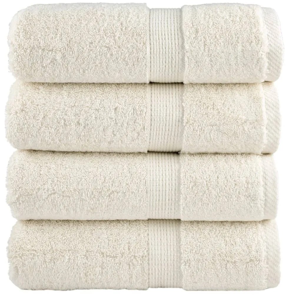Toalhas de mãos premium SOLUND 4 pcs 30x30 cm 600 g/m2 creme