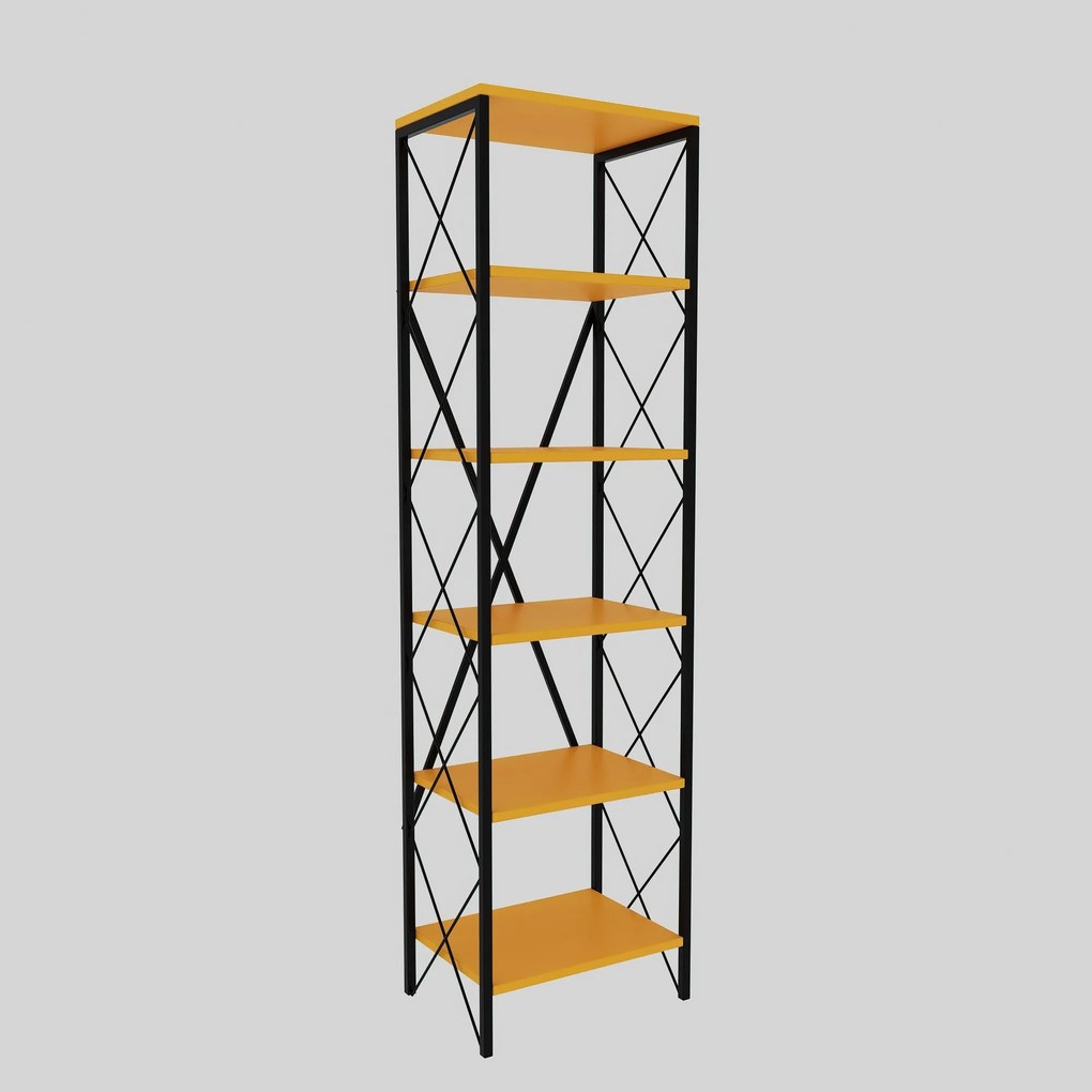 Estante Suadiye – Amarela e Preta – 50x180x30 cm