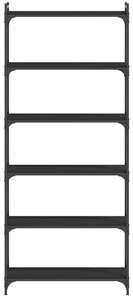 Estante c/ 6 prateleiras 80x30x188cm derivados de madeira preto