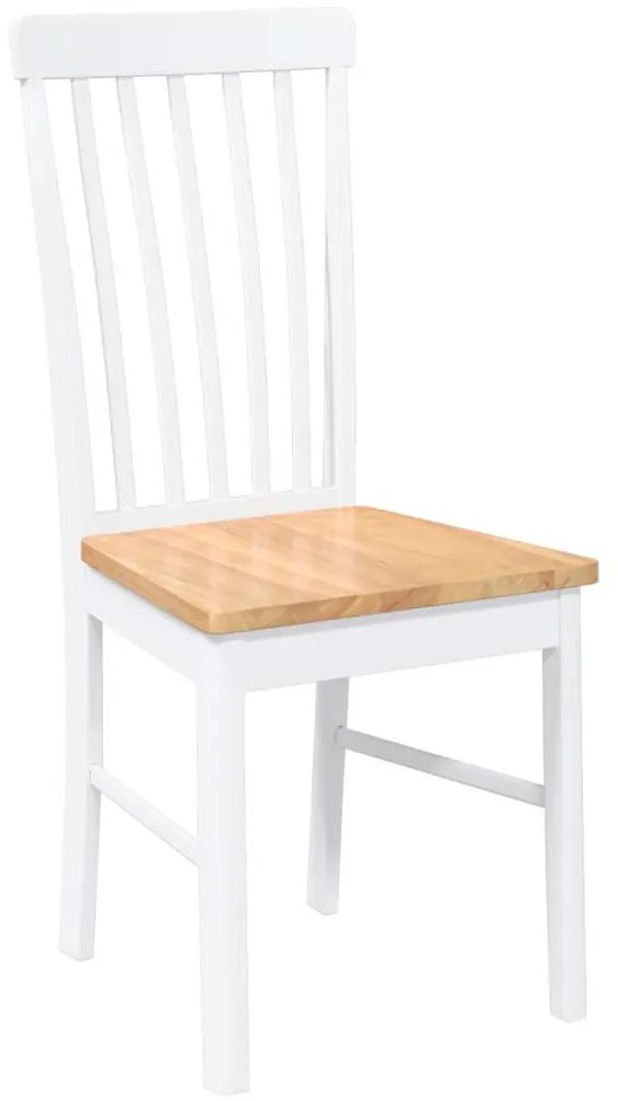 Cadeiras de jantar 2 pcs madeira de seringueira maciça branco