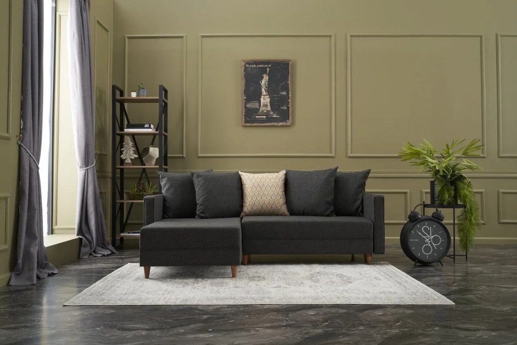 Sofá-Cama de Canto Aydam – Antracite – 215x80x150cm