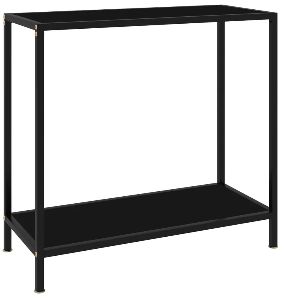 Mesa consola 80x35x75 cm vidro temperado preto