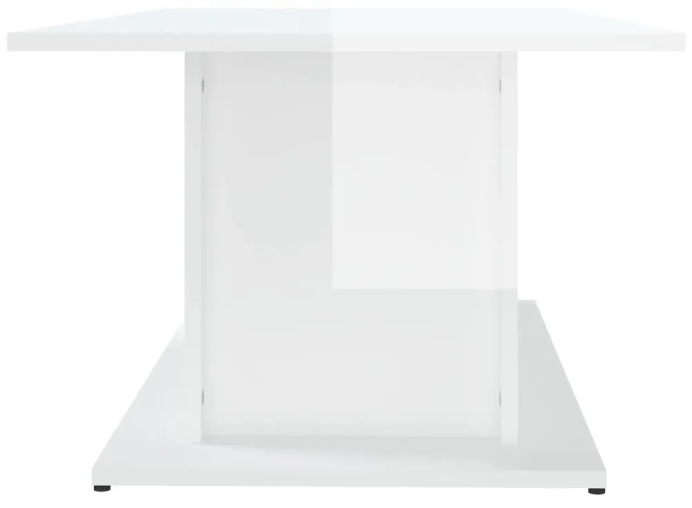 Mesa de centro 102x55,5x40 cm contraplacado branco brilhante