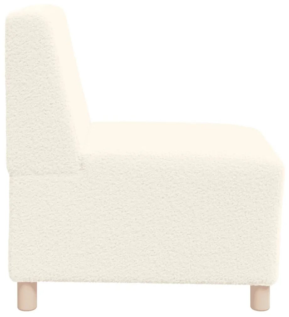 Poltrona sem braços 55 cm tecido encaracolado tipo lã creme