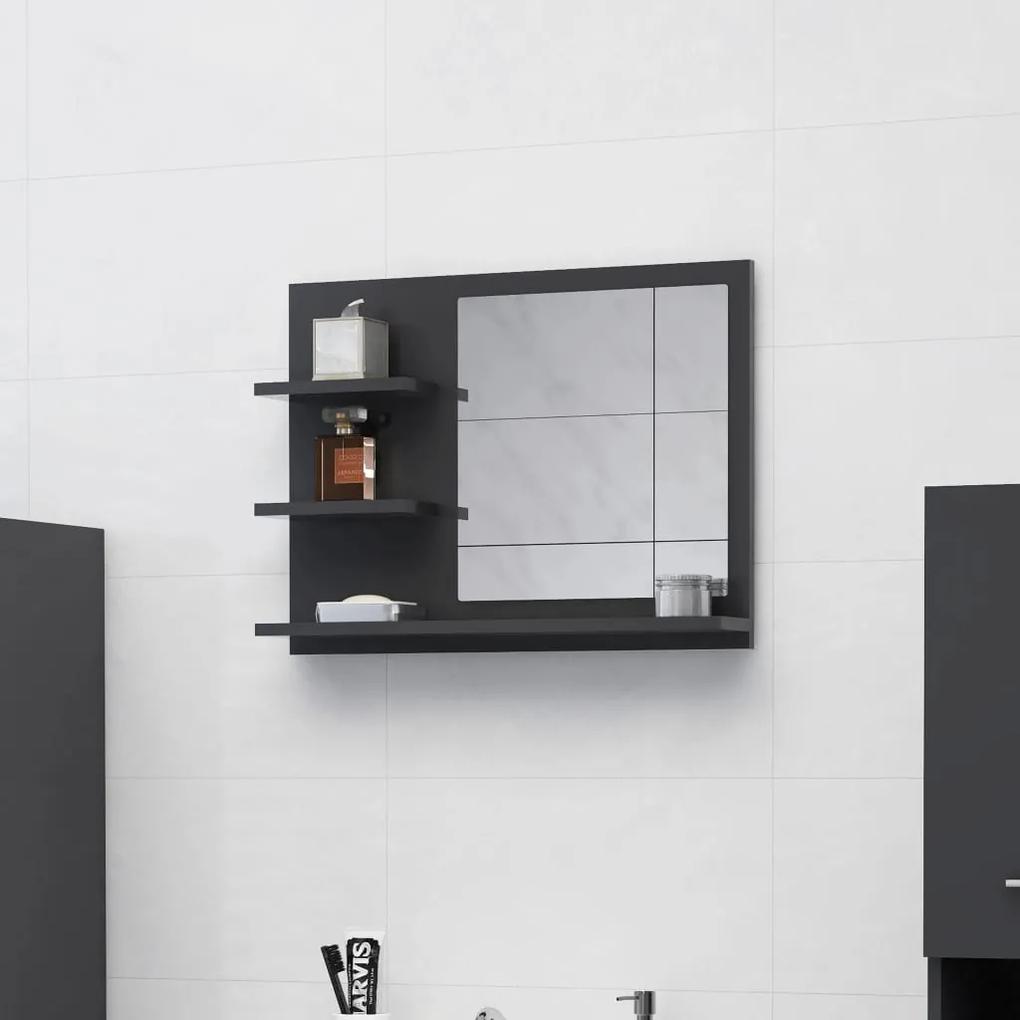 805008 vidaXL Espelho de casa de banho 60x10,5x45 cm contraplacado cinzento
