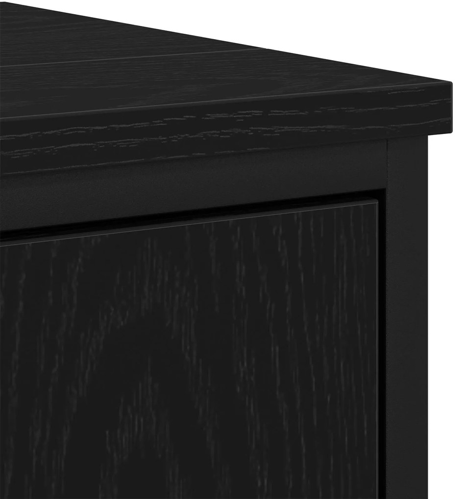 Armário de Pia de Banheiro vidaXL Carvalho Preto 80x30x60 cm Madeira E