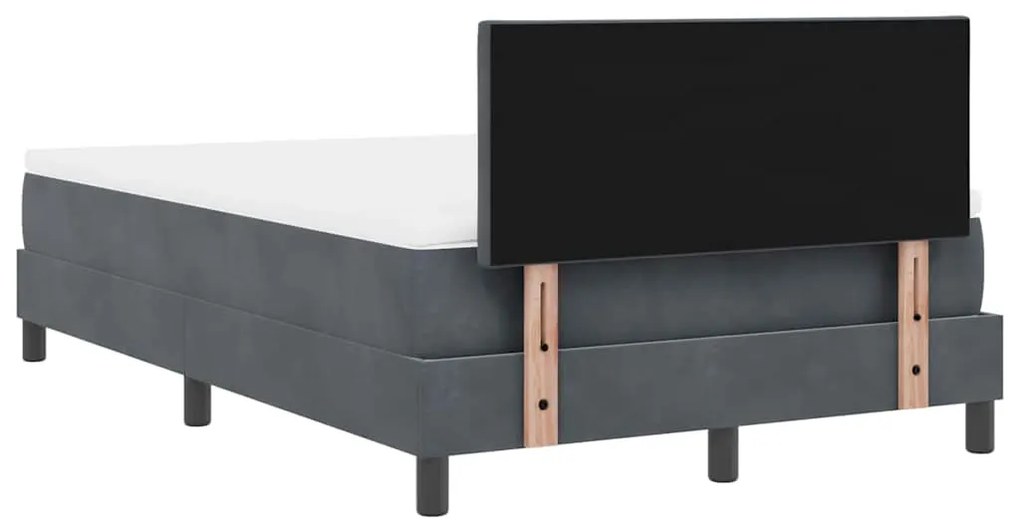 Camas Box Spring com Colchão vidaXL Cinza Escuro Pequeno Duplo Veludo