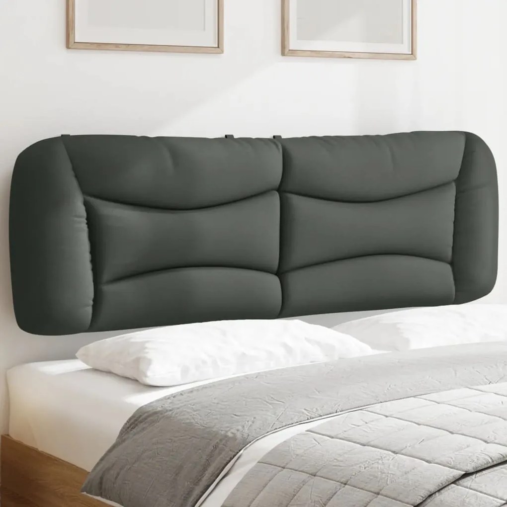 Almofadão de cabeceira 160 cm tecido cinzento-escuro