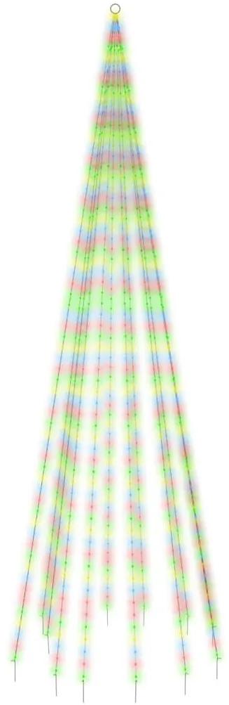 Árvore de Natal mastro de bandeira 732 LEDs 500 cm colorido