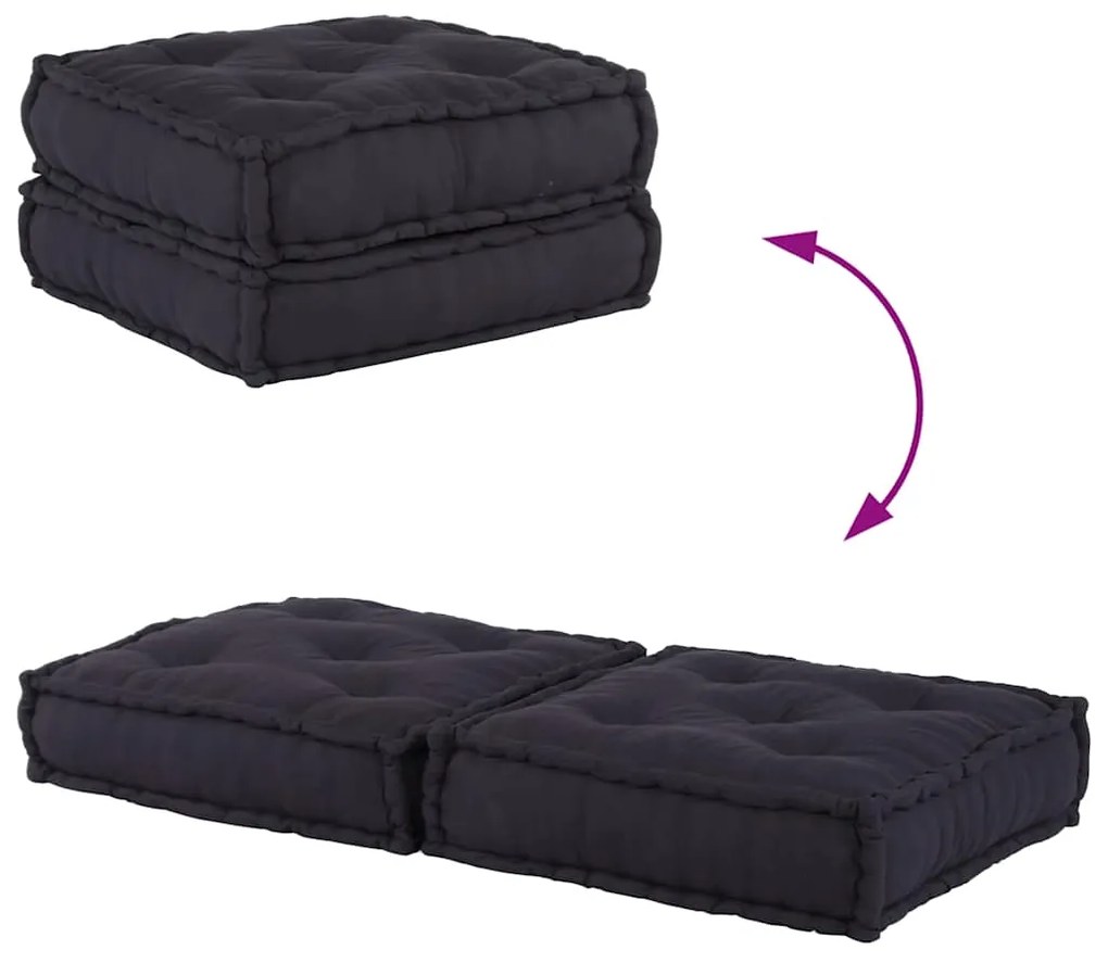 Pufe modular 70x70x36 cm tecido antracite
