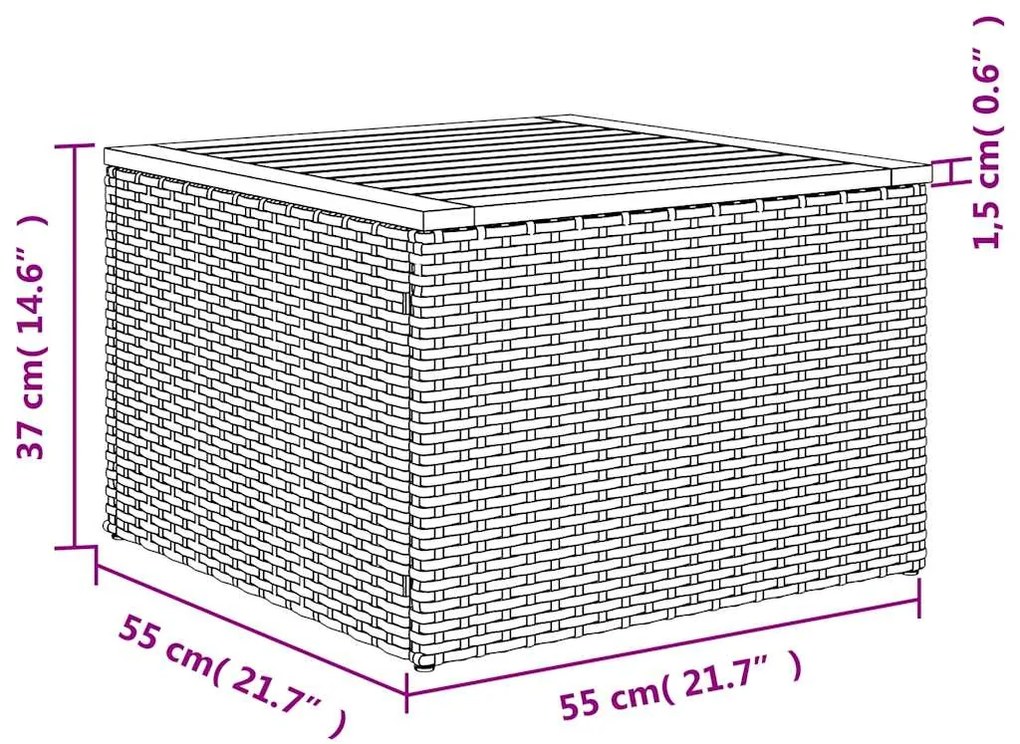 7 pcs conjunto de sofás p/ jardim com almofadões vime PE bege