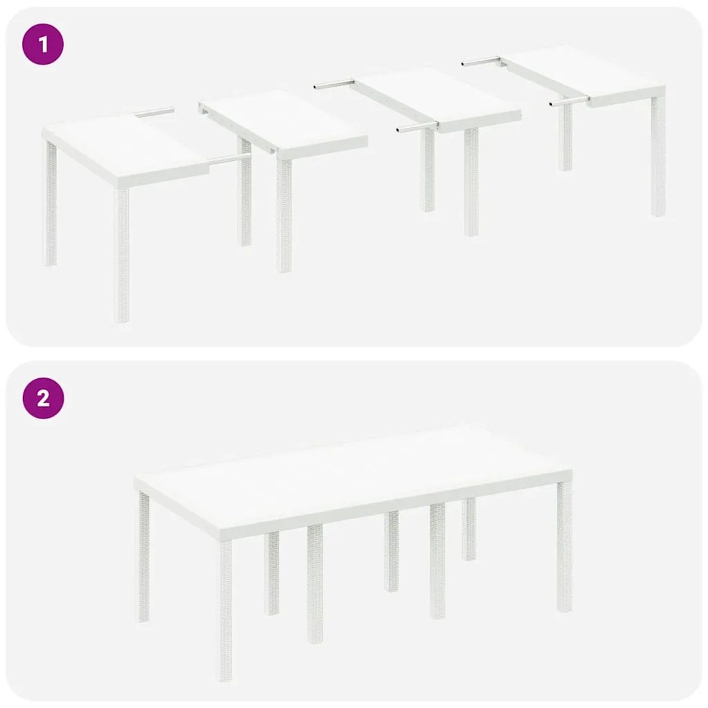 Conjunto de Jantar para Jardim 9 pcs Branco