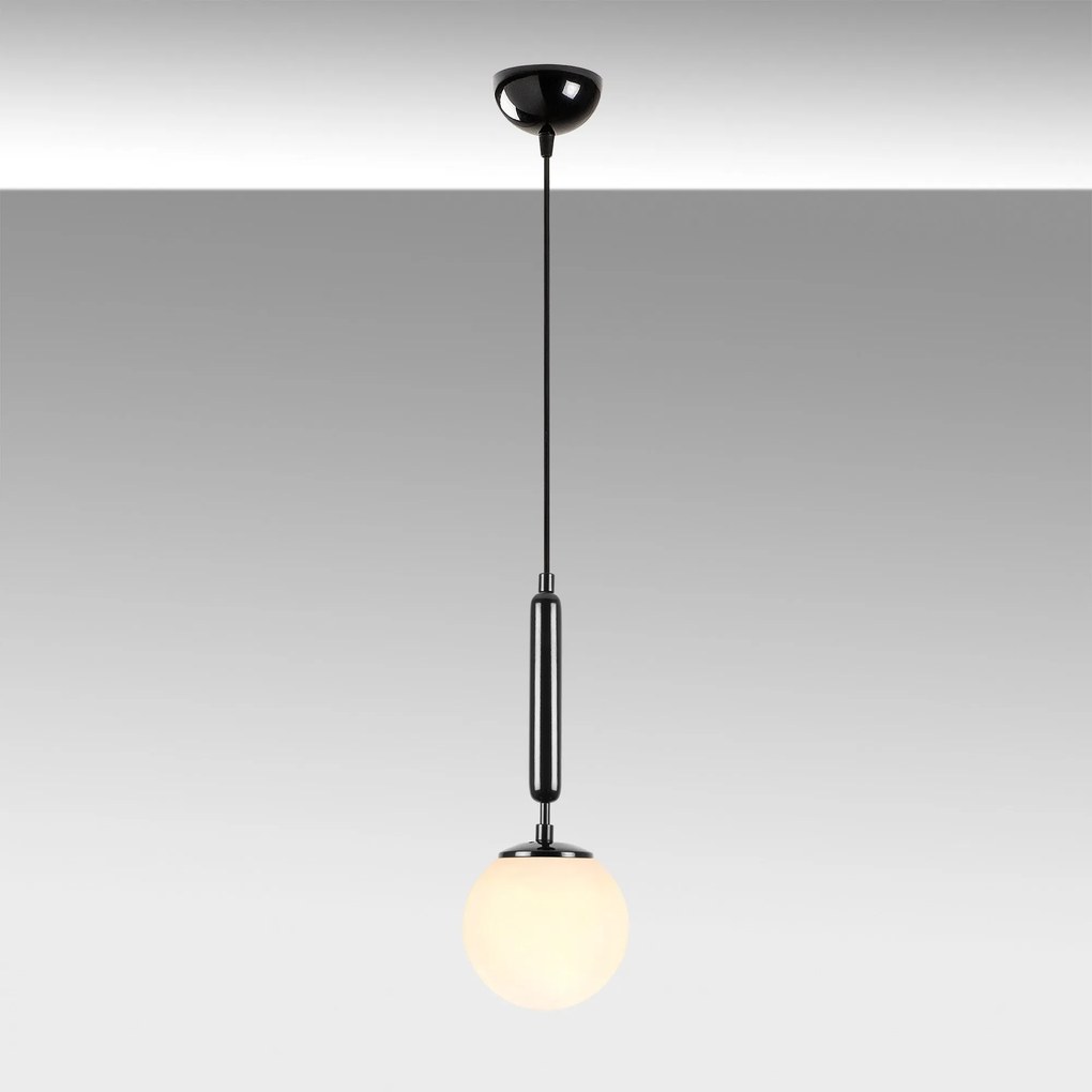 Candeeiro Suspenso King – Preto e Branco – 15 x 15 x 49 cm