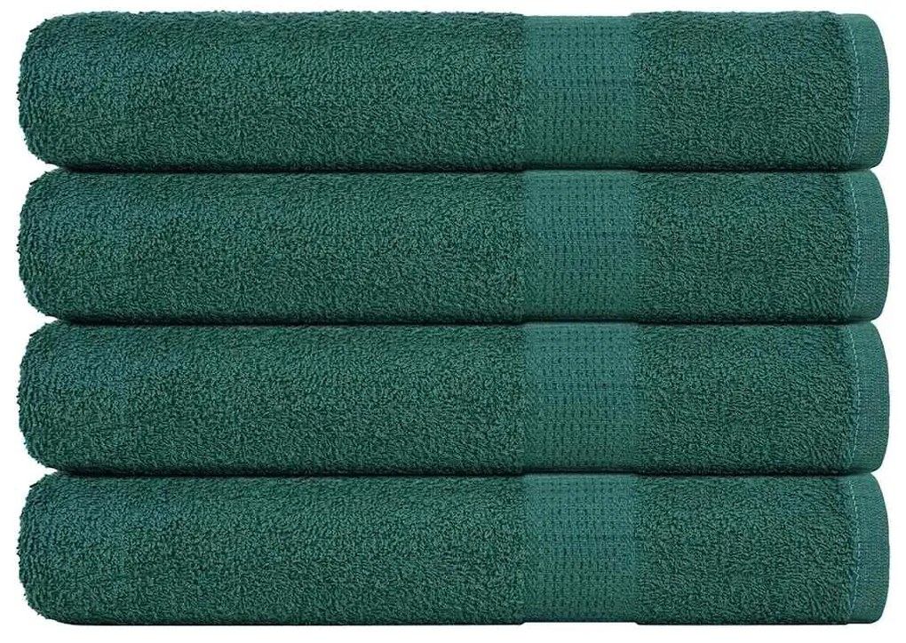 Toalhas de sauna 4 pcs 80x200 cm 360 gsm 100% algodão verde