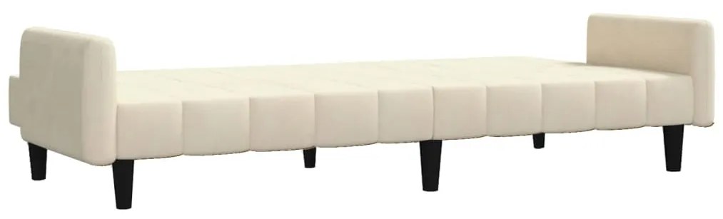 Sofá-cama de 2 lugares veludo cor creme