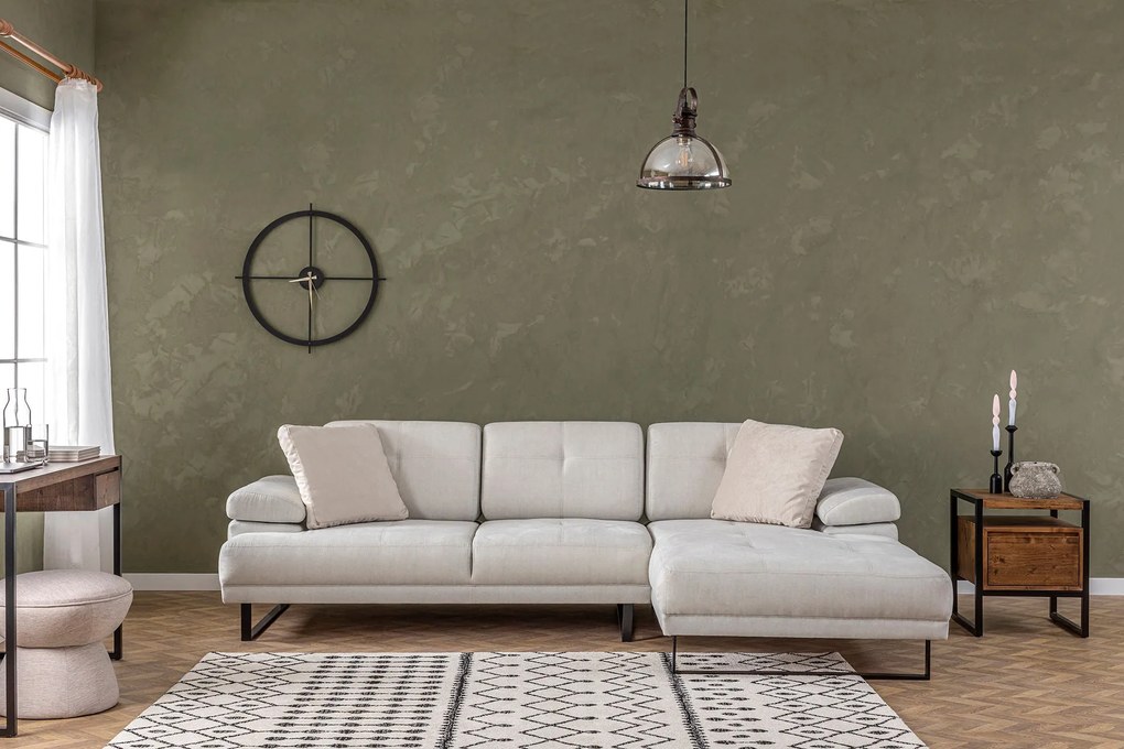 Sofá de Canto Mustang – Bege – 314 x 174 cm