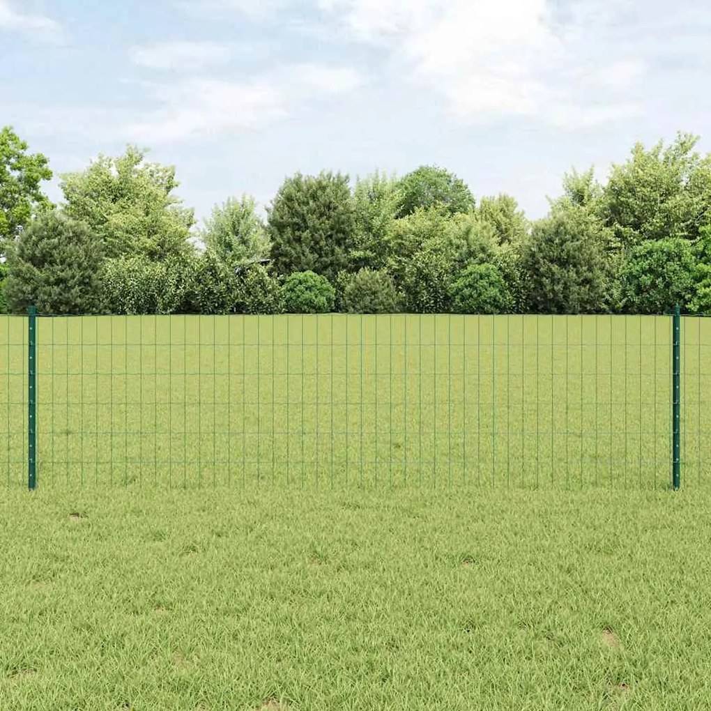 Cerca Euro com 22 Postes U Verde 0,6x50 m Aço