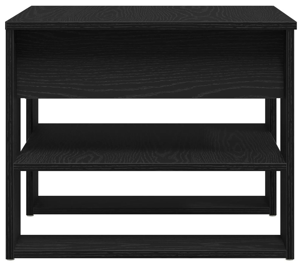 Mesa de Café de Carvalho Preto 55.5x55x45 cm Feita de Madeira Derivada
