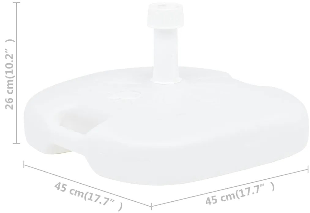 Base de guarda-sol enchimento c/ areia/água 16L plástico branco