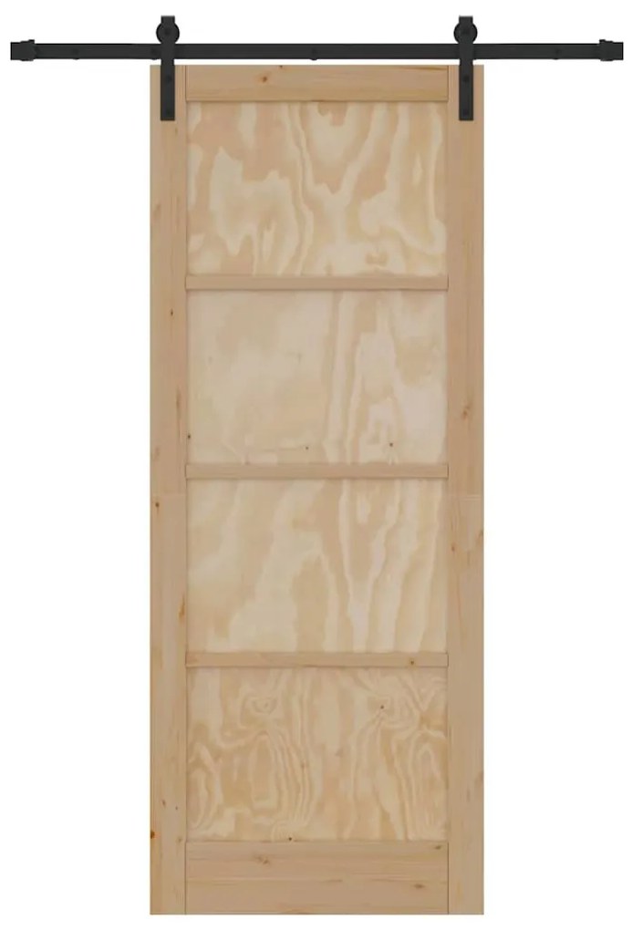 Porta Deslizante com Conjunto de Ferragens 83x211 cm Madeira de Pinho