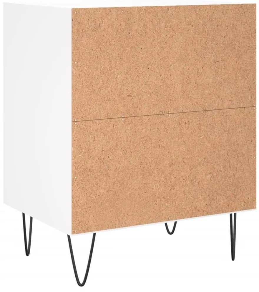 Mesas de cabeceira 2pcs 40x30x50 cm derivados de madeira branco