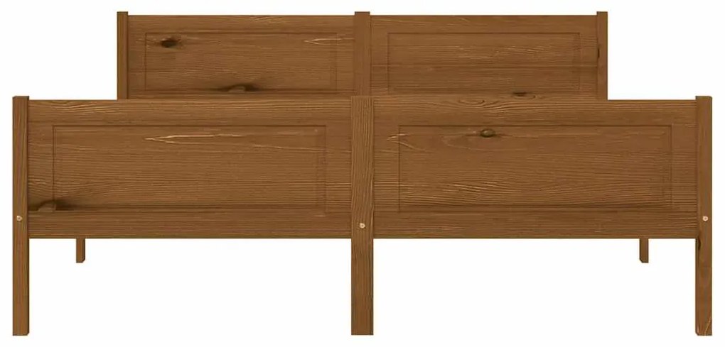 Estrutura de cama 140x200 cm pinho maciço castanho mel