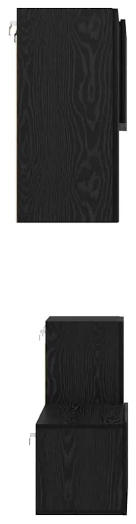 Conjunto de Cabine de TV 4 pcs Carvalho Preto 60 x 30 x 30 cm