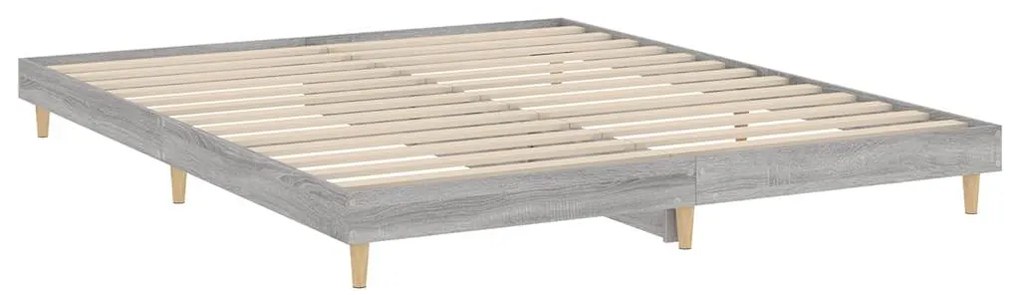 Estrutura de cama 120x200 cm derivados de madeira cinza sonoma