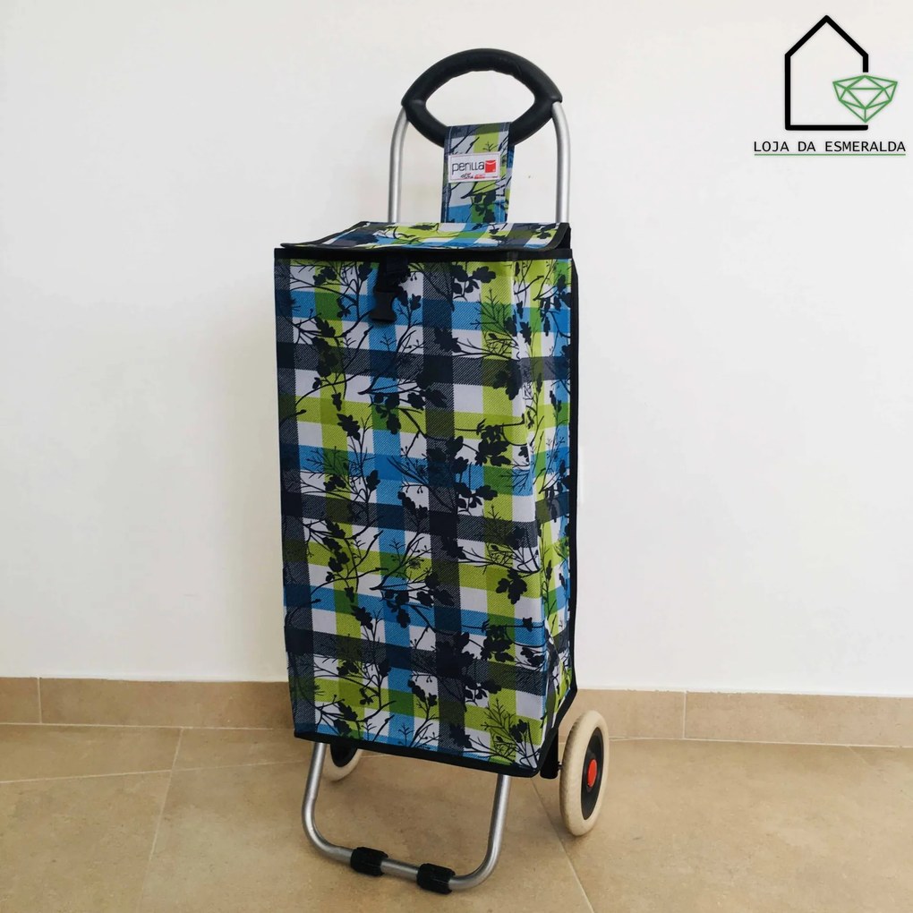 Carrinho para Compras | Verde Azul e Branco