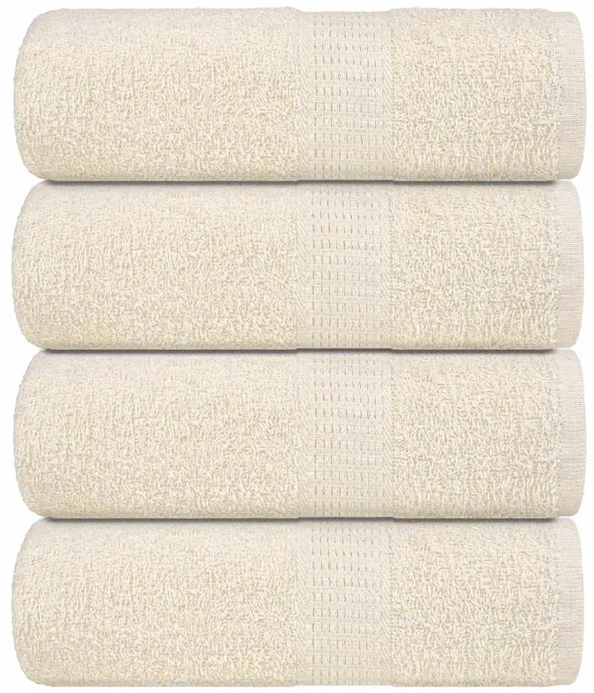 vidaXL Toalhas de bidé FROGN 4 pcs 30x50 cm 360 g/m² creme
