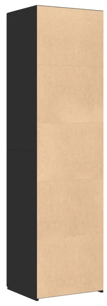 Armário alto 50x42,5x185 cm derivados de madeira preto