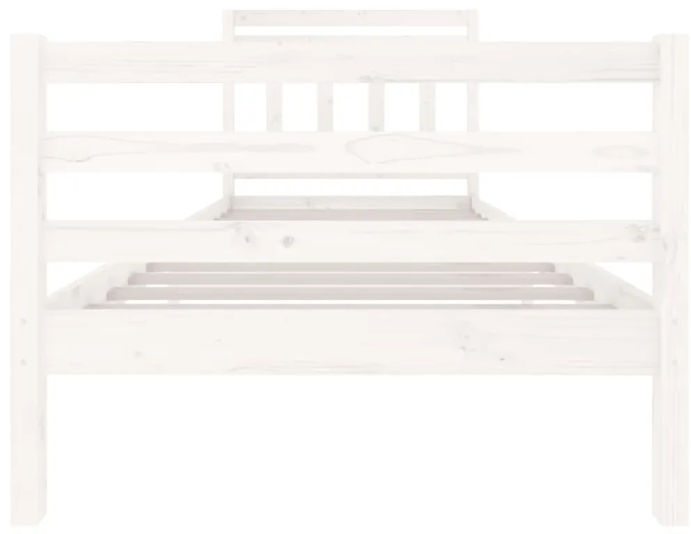 Estrutura de cama 90x200 cm madeira maciça branco