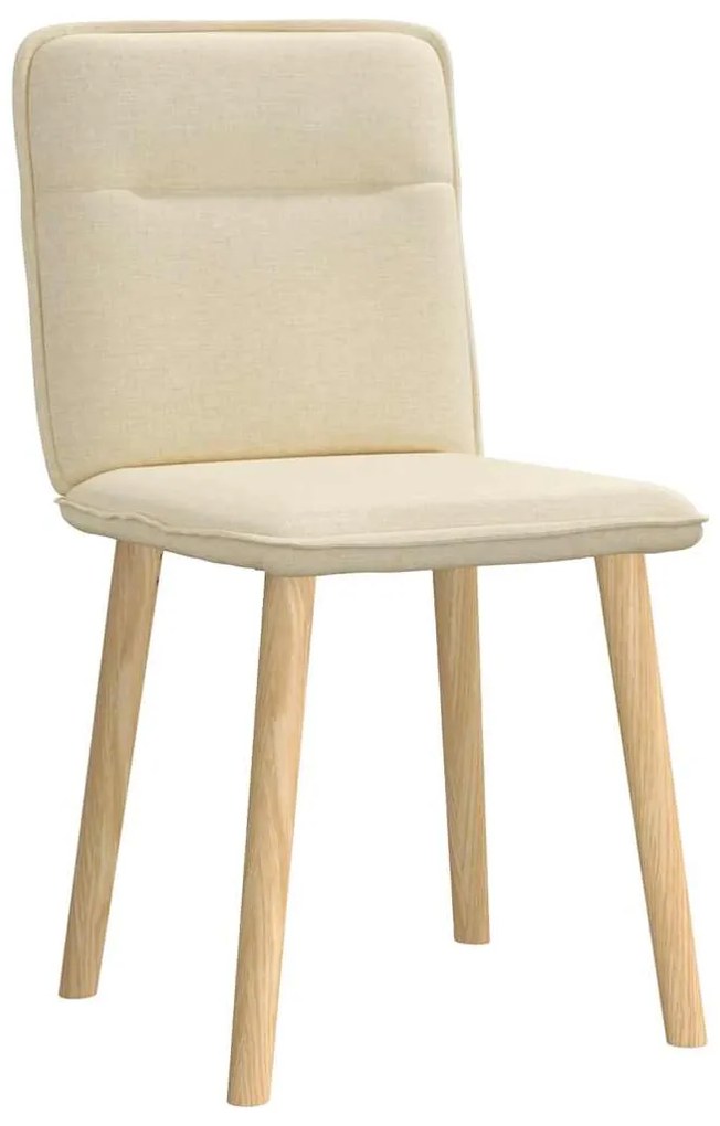 Cadeiras de jantar 2 pcs tecido cor creme