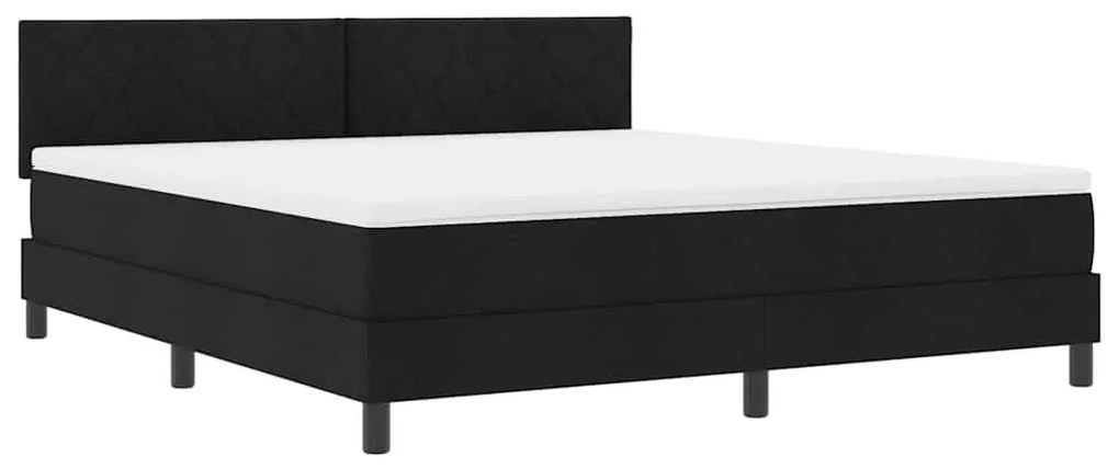 Cama Box com Colchão Preto 180x200 cm Tecido