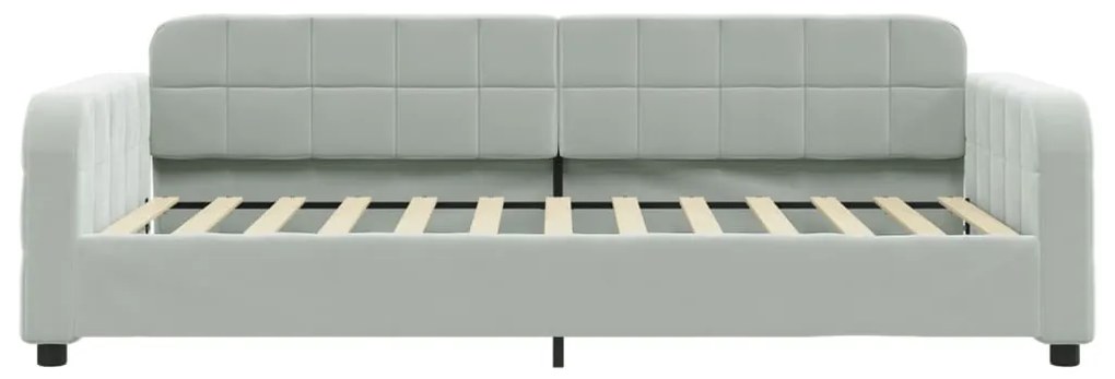 Sofá-cama com colchão 80x200 cm veludo cinzento-claro