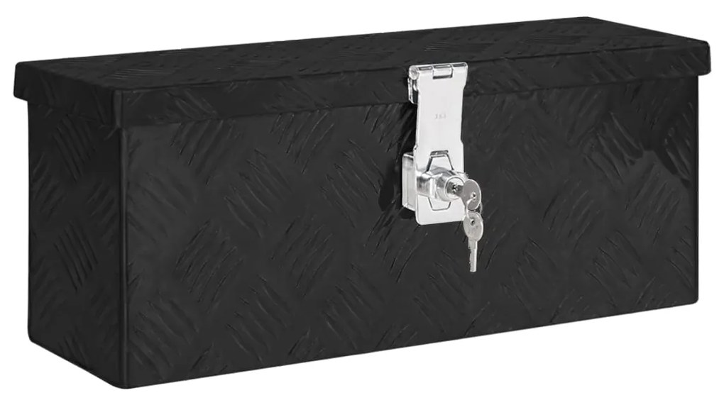 vidaXL Caixa de arrumação 50x15x20,5 cm alumínio preto