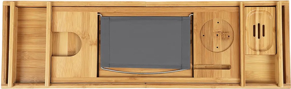 Suporte para banheira em bambu 75-109 x 4,5 x 23 cm cor natural
