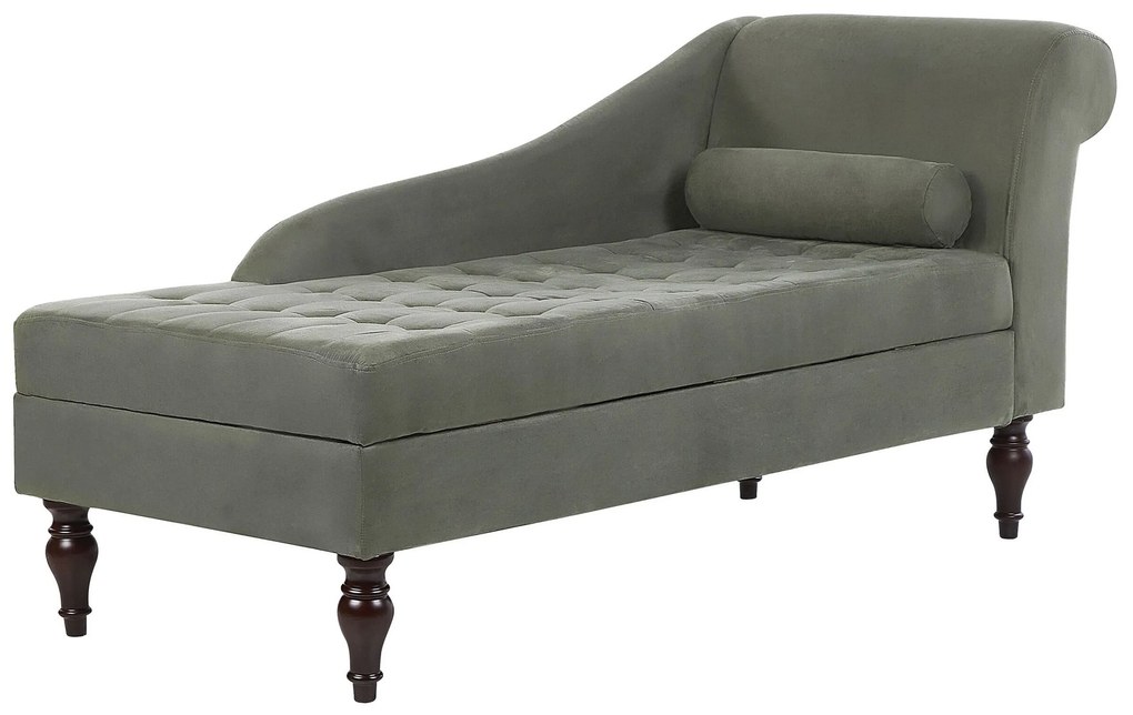 Chaise-longue à direita com arrumação em tecido cinzento PESSAC II Beliani
