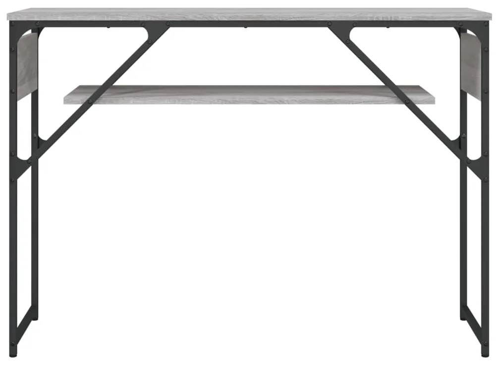 Mesa consola c/ prateleira derivados de madeira cinzento sonoma
