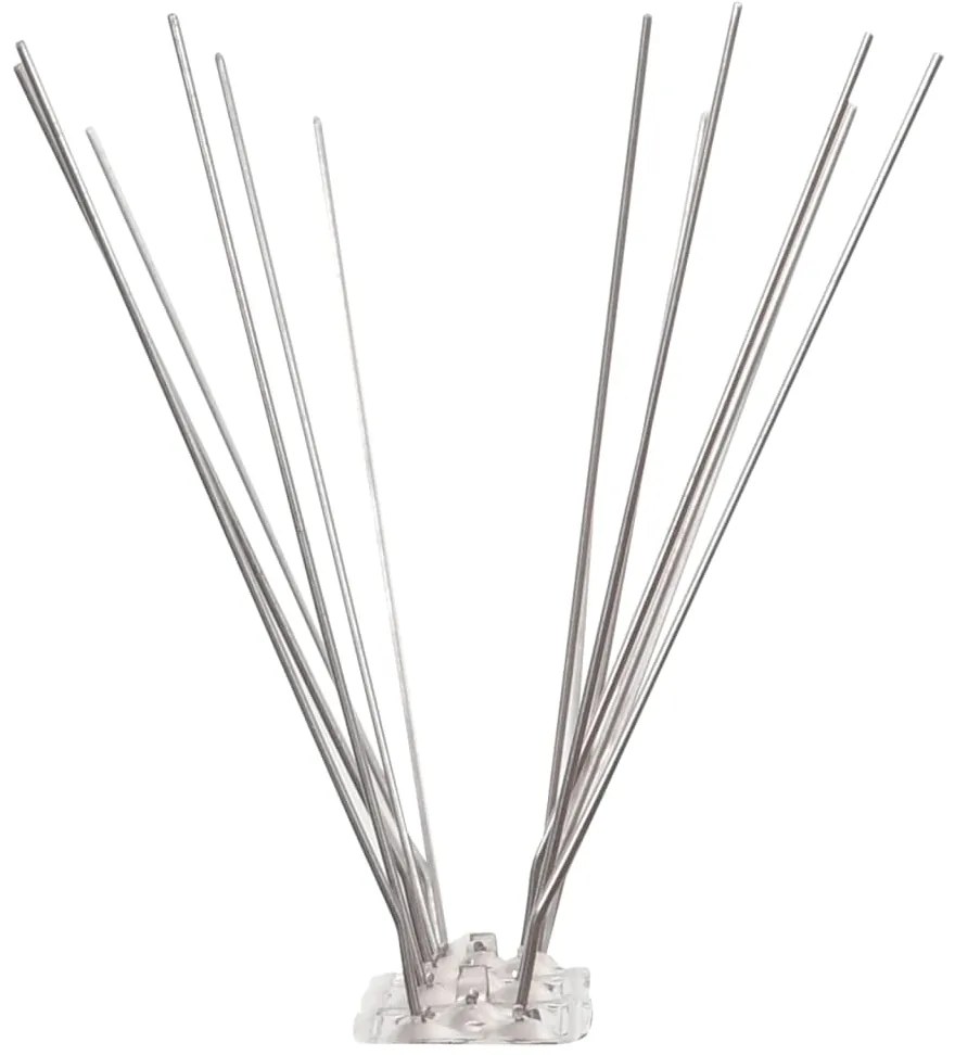Conjunto 20 picos pássaros e pombos 4 filas 10m aço inoxidável
