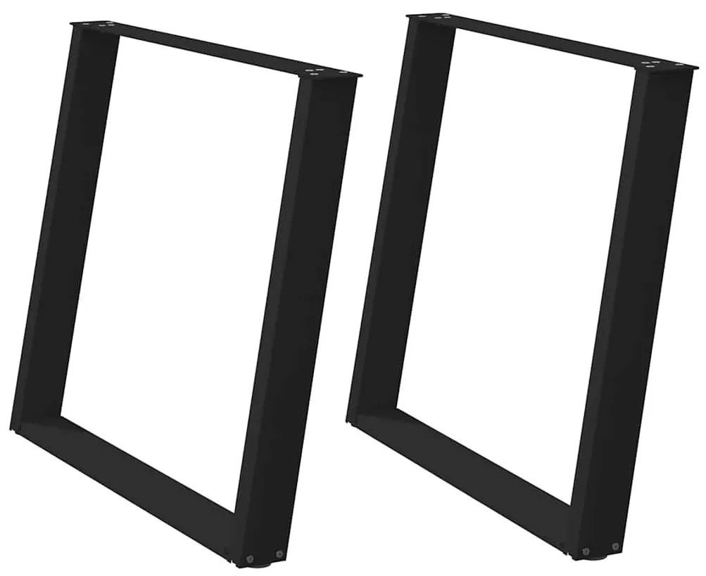 Pés para mesa de jantar em formato de U, 2 peças, preto, 100x(72-73) c